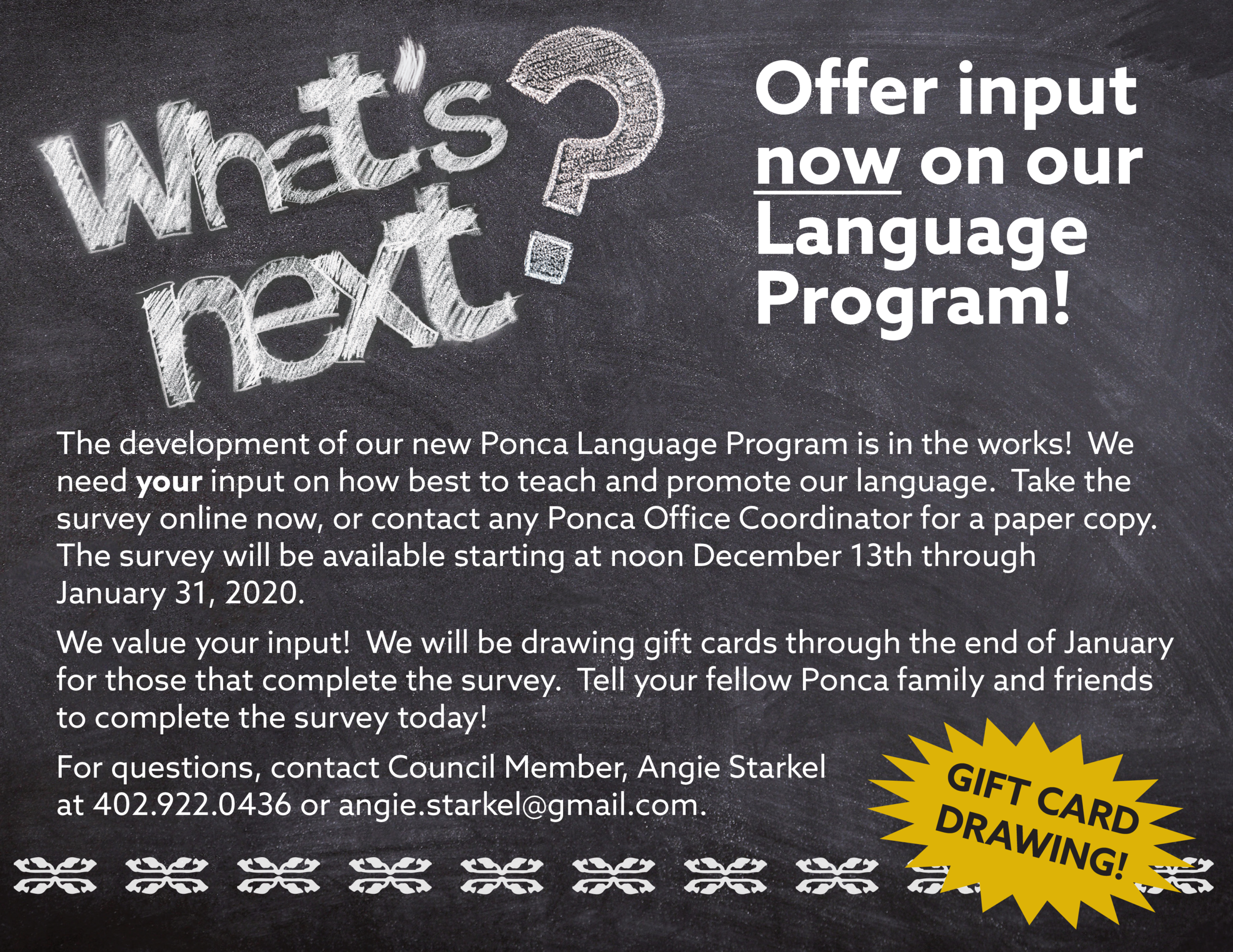 Offer input now on our Language Program!