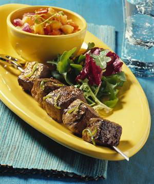 You are currently viewing Beef Kabobs with Grilled Pineapple Salsa