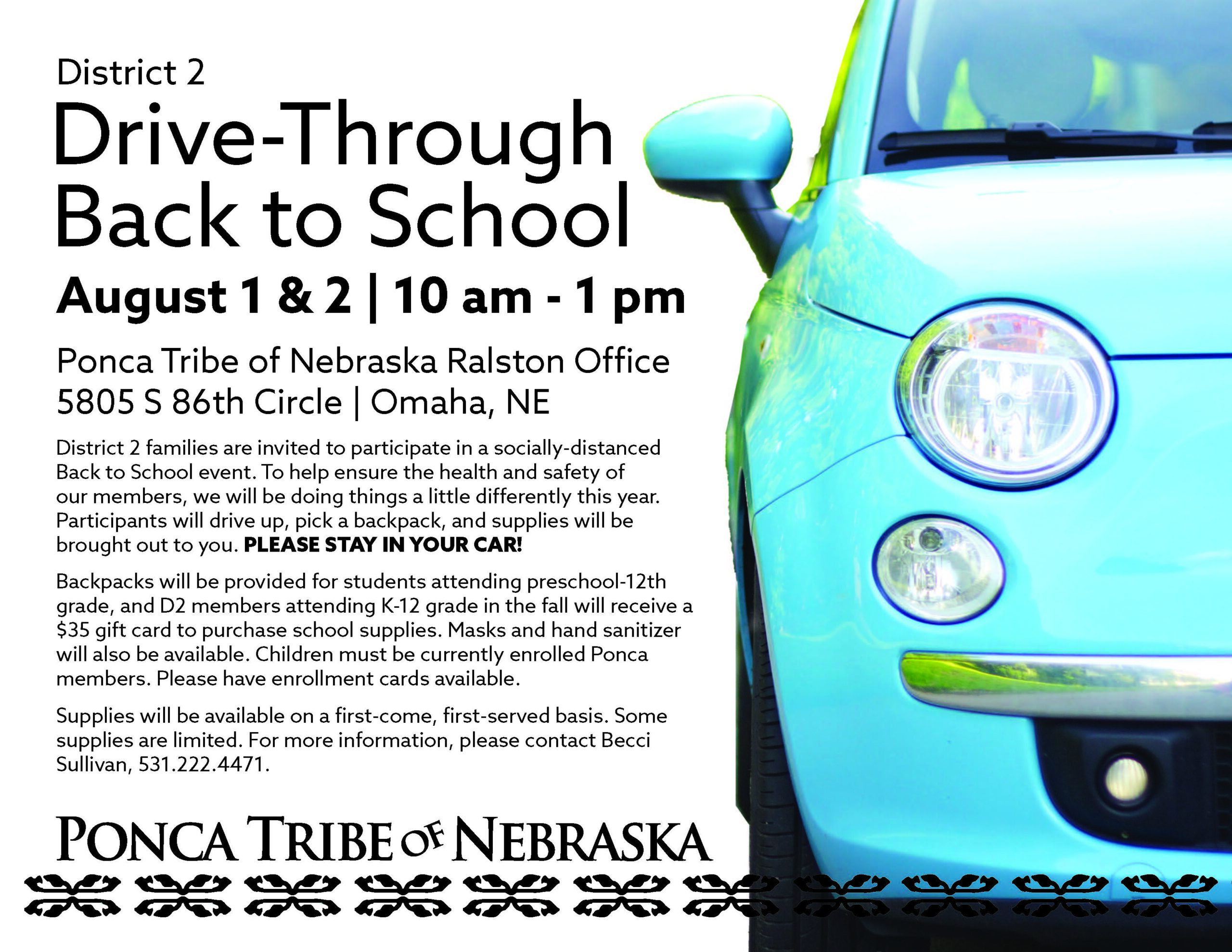 District 2 Drive-Through Back to School