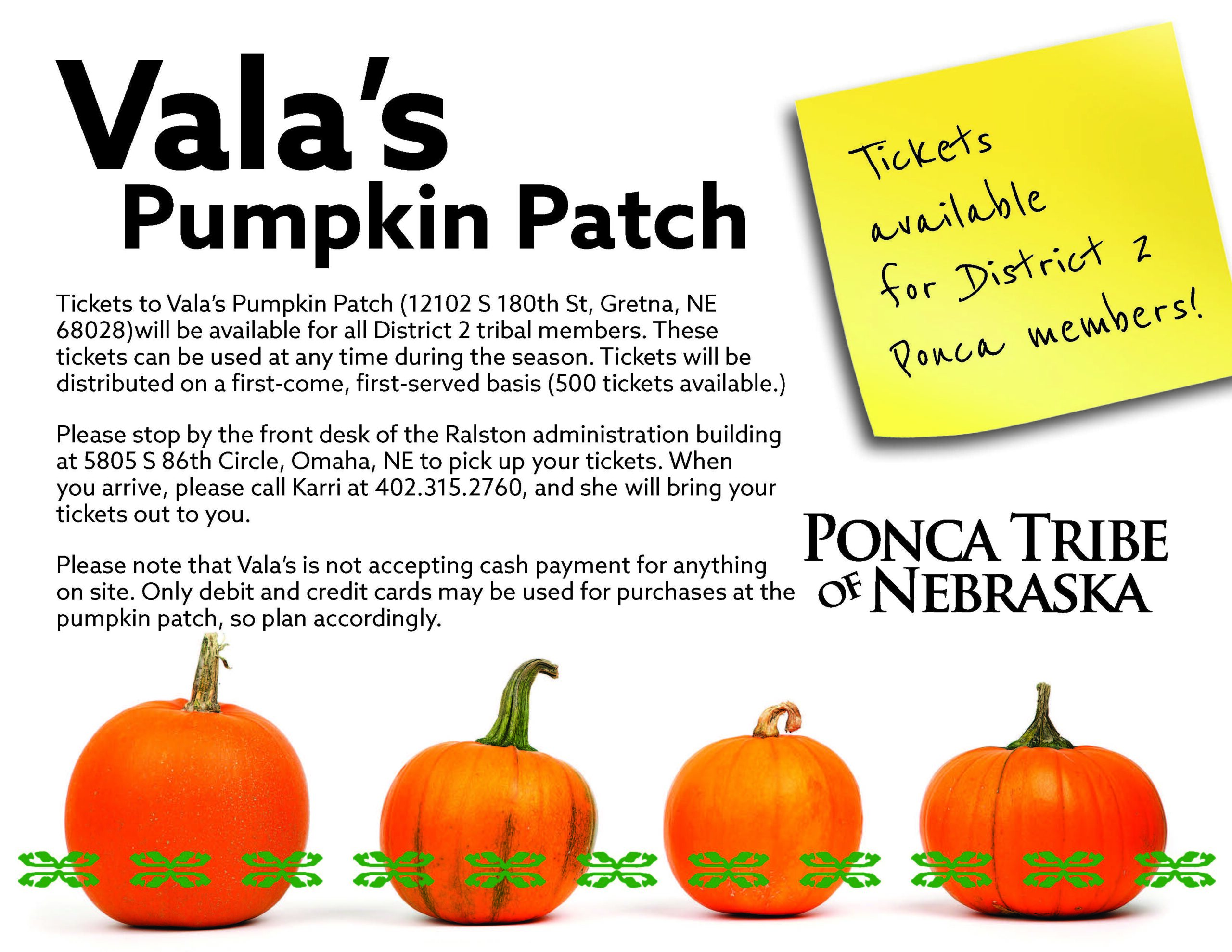 Read more about the article District 2 Members: Vala’s Pumpkin Patch Tickets Available