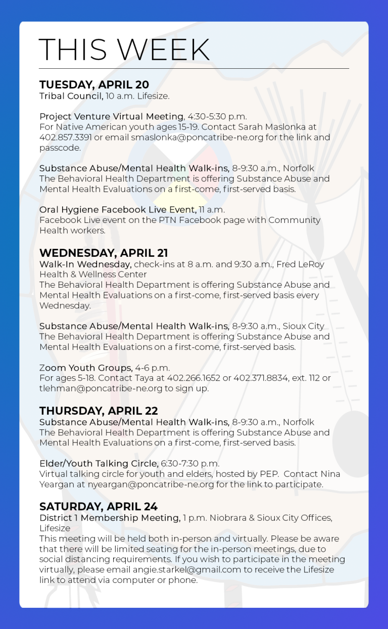 Events & Activities: April 18-24th