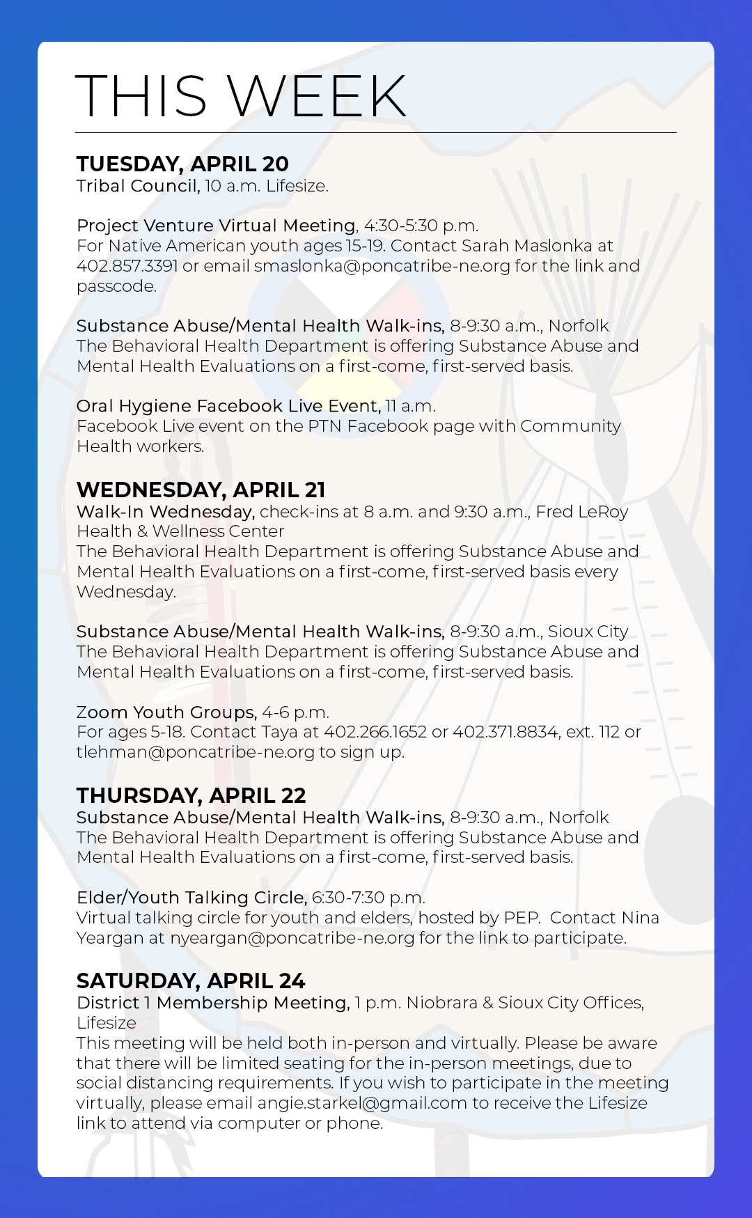 You are currently viewing Events & Activities: April 18-24th