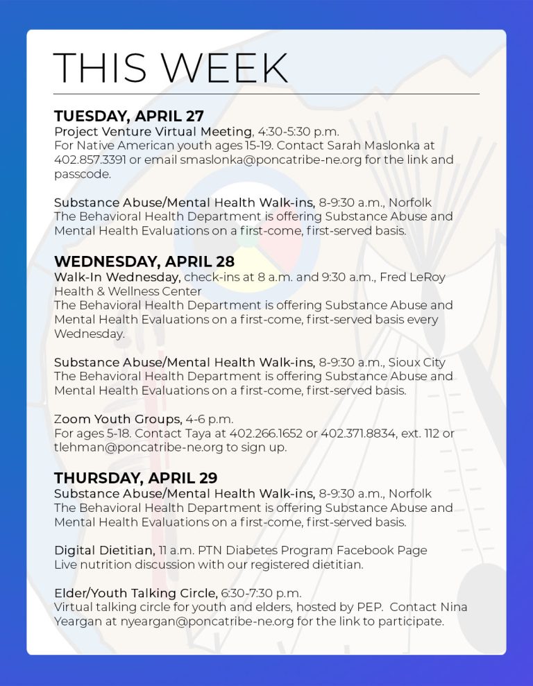 Events & Activities: April 25th – May 1st