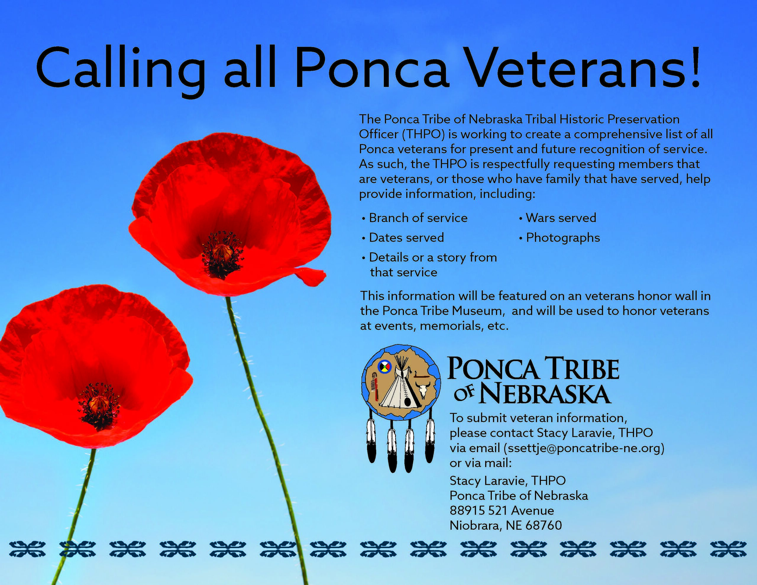 Calling all Ponca Veterans!