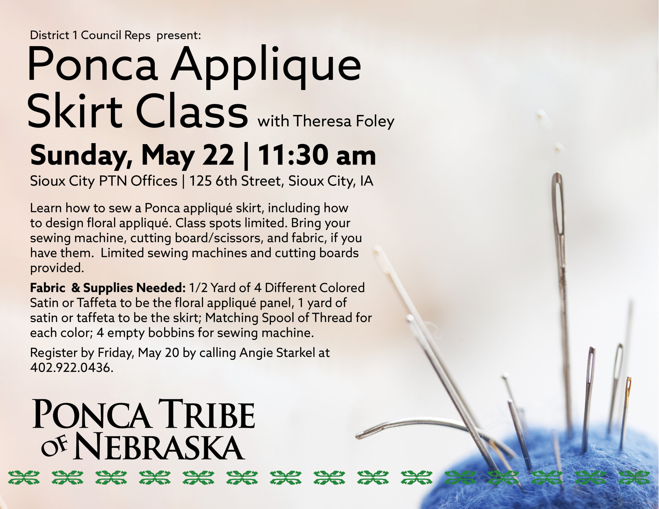 Ponca Applique Skirt Class
