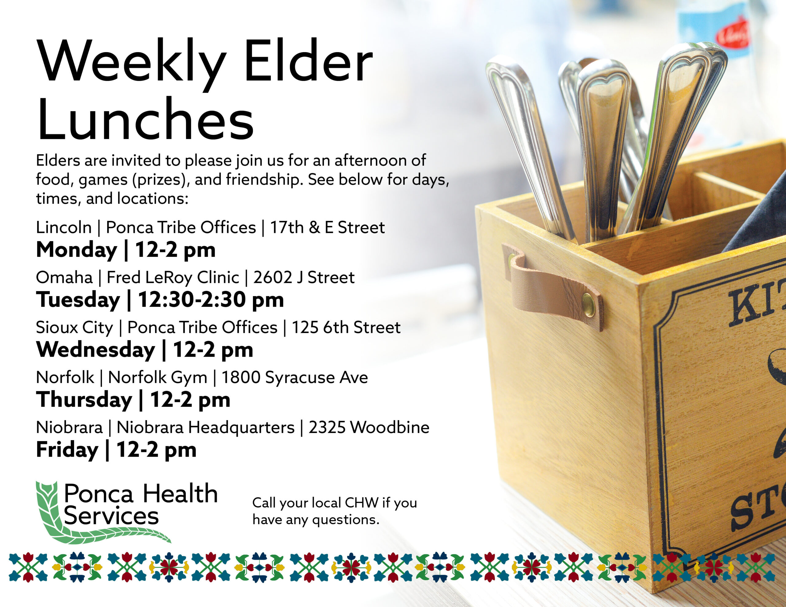 Weekly Elder Lunches – Niobrara