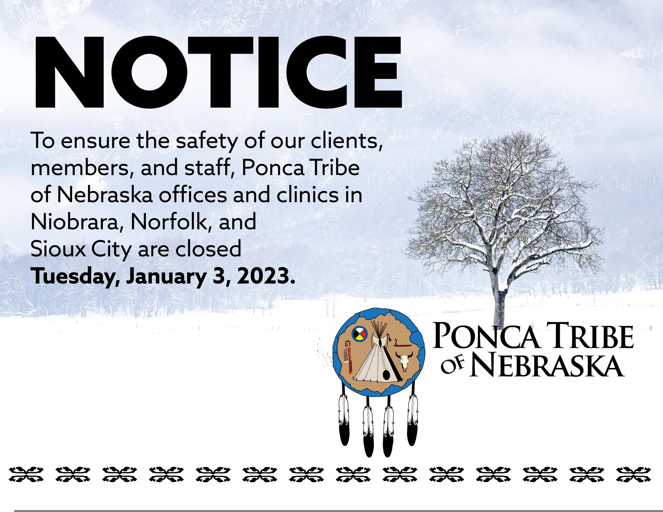 Read more about the article PTN Offices in Norfolk, Niobrara, and Sioux City closed Tuesday, January 3.