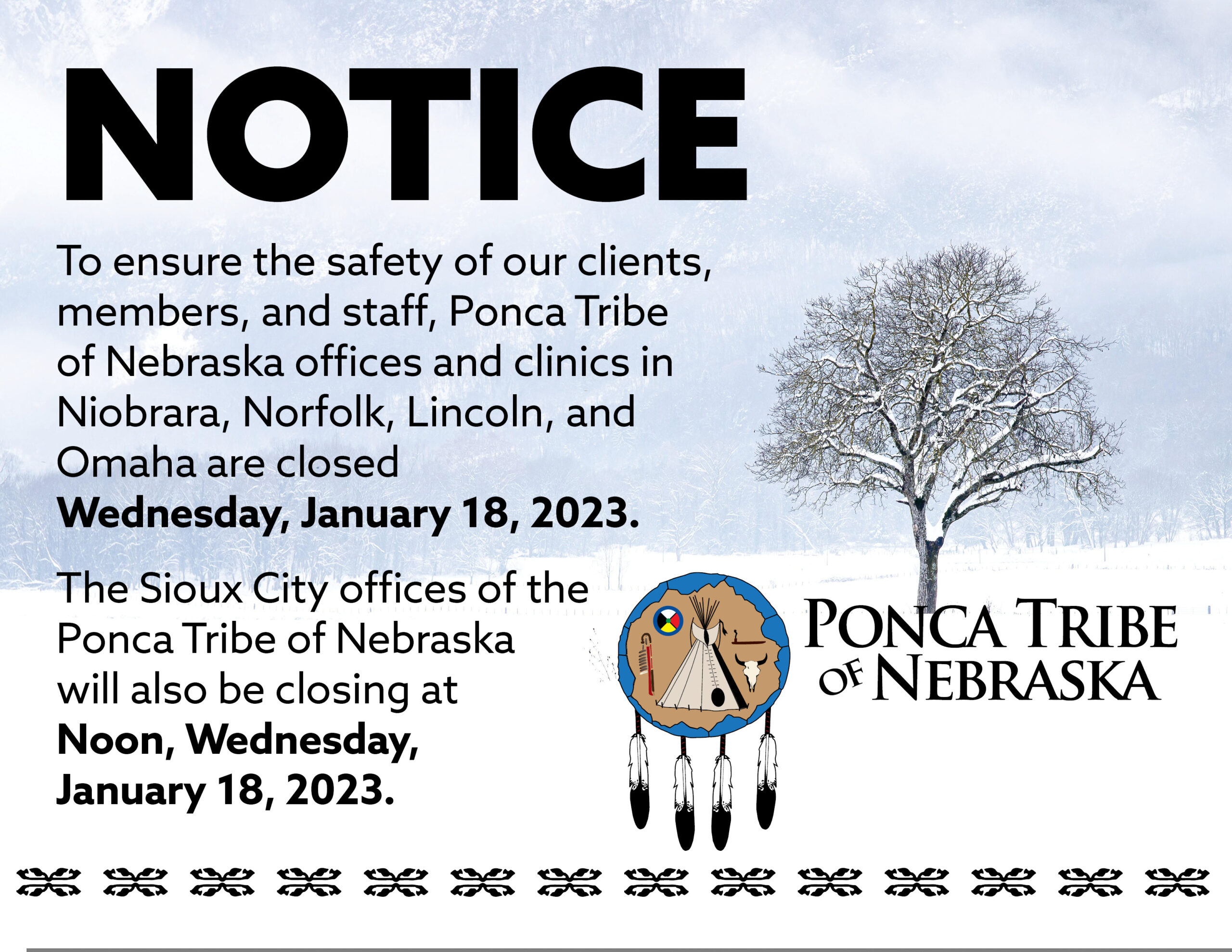 PTN Offices Closed/Early Out Due to Weather Concerns