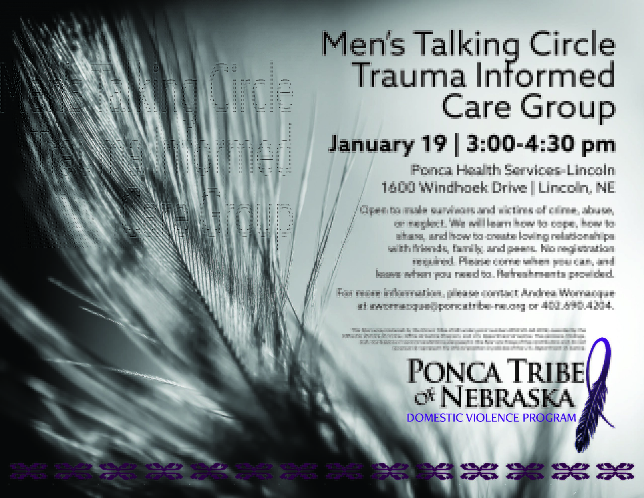 Men’s Talking Circle Trauma Informed Care Groups – Lincoln