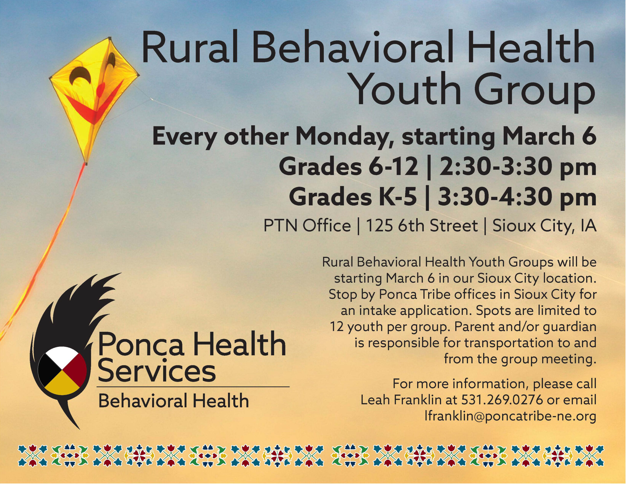 Rural Behavioral Health Youth Group – Sioux City