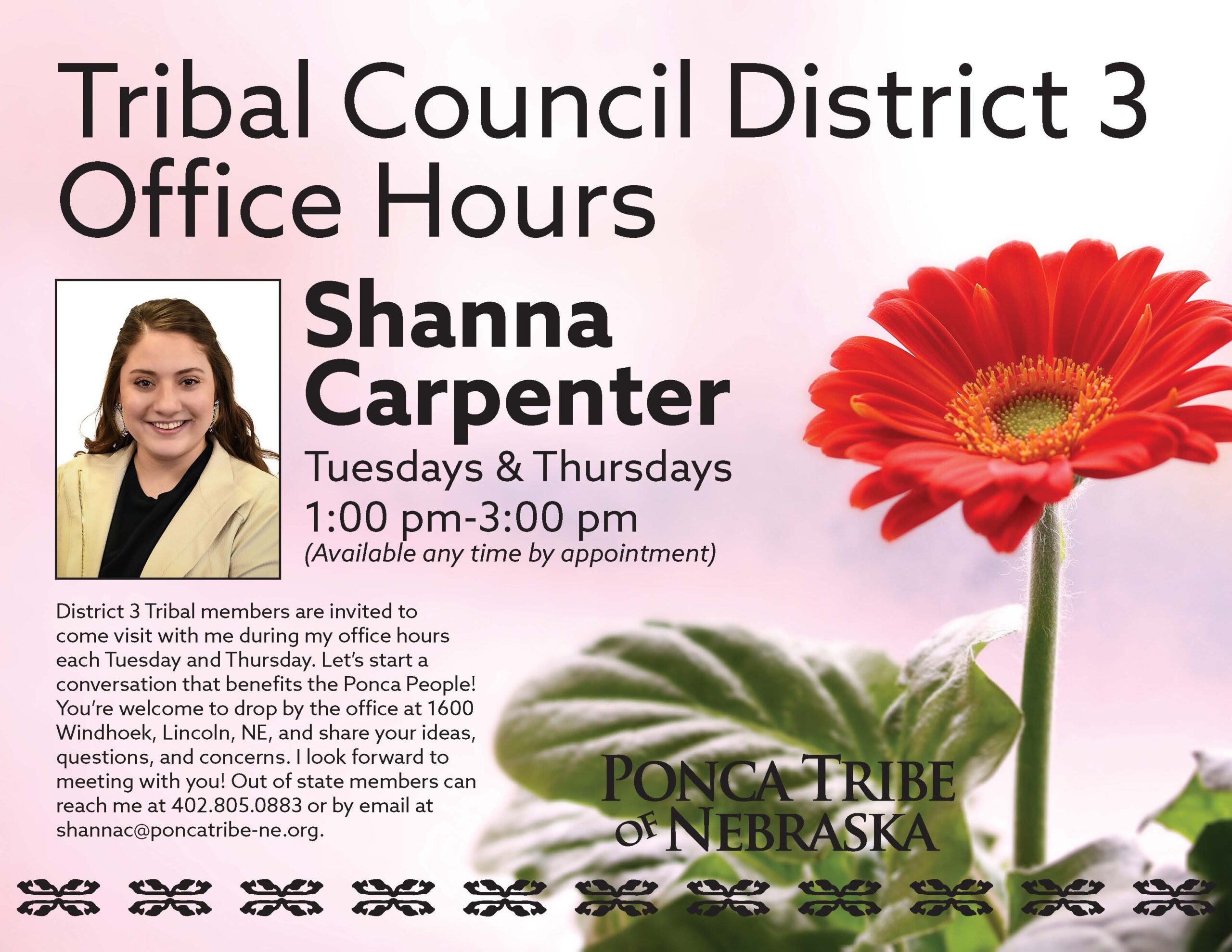 Tribal Council District 3 Office Hours