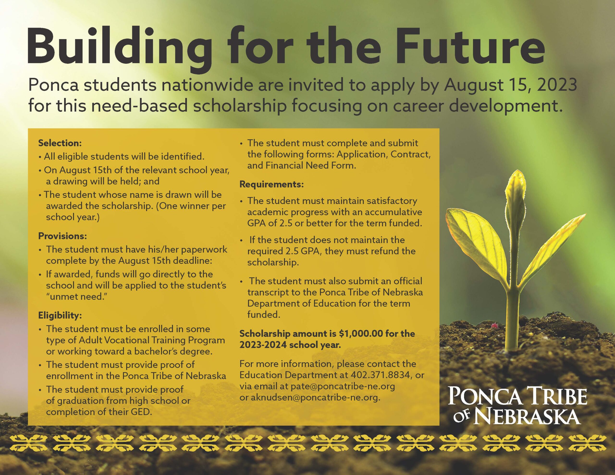 Building for the Future Need-Based Scholarship
