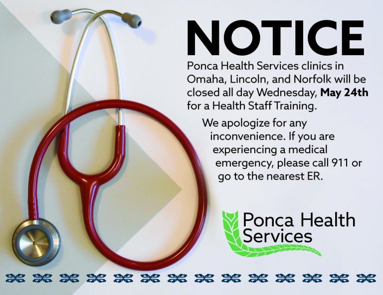 Ponca Health Services Clinics Closed, 5/24/23
