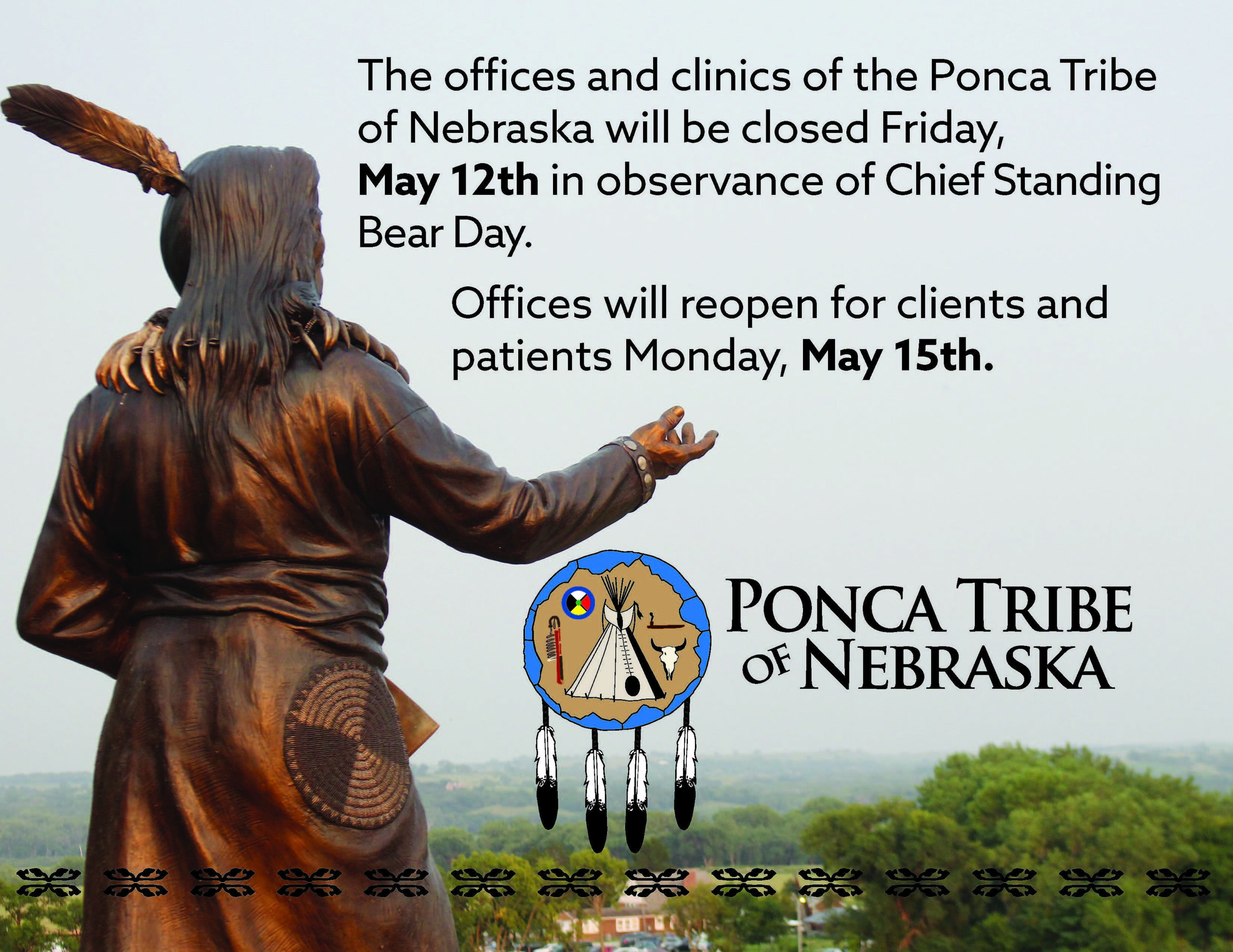 Read more about the article Offices Closed for Chief Standing Bear Day