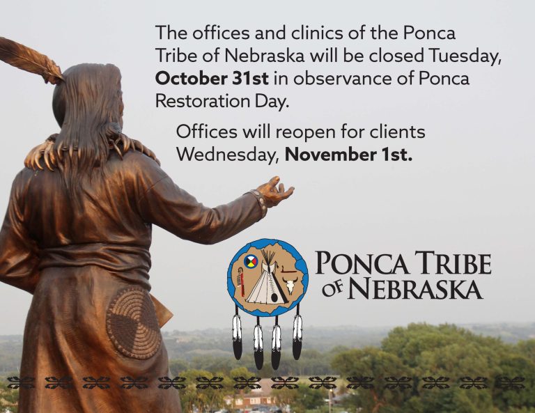 Offices Closed for Ponca Restoration Day
