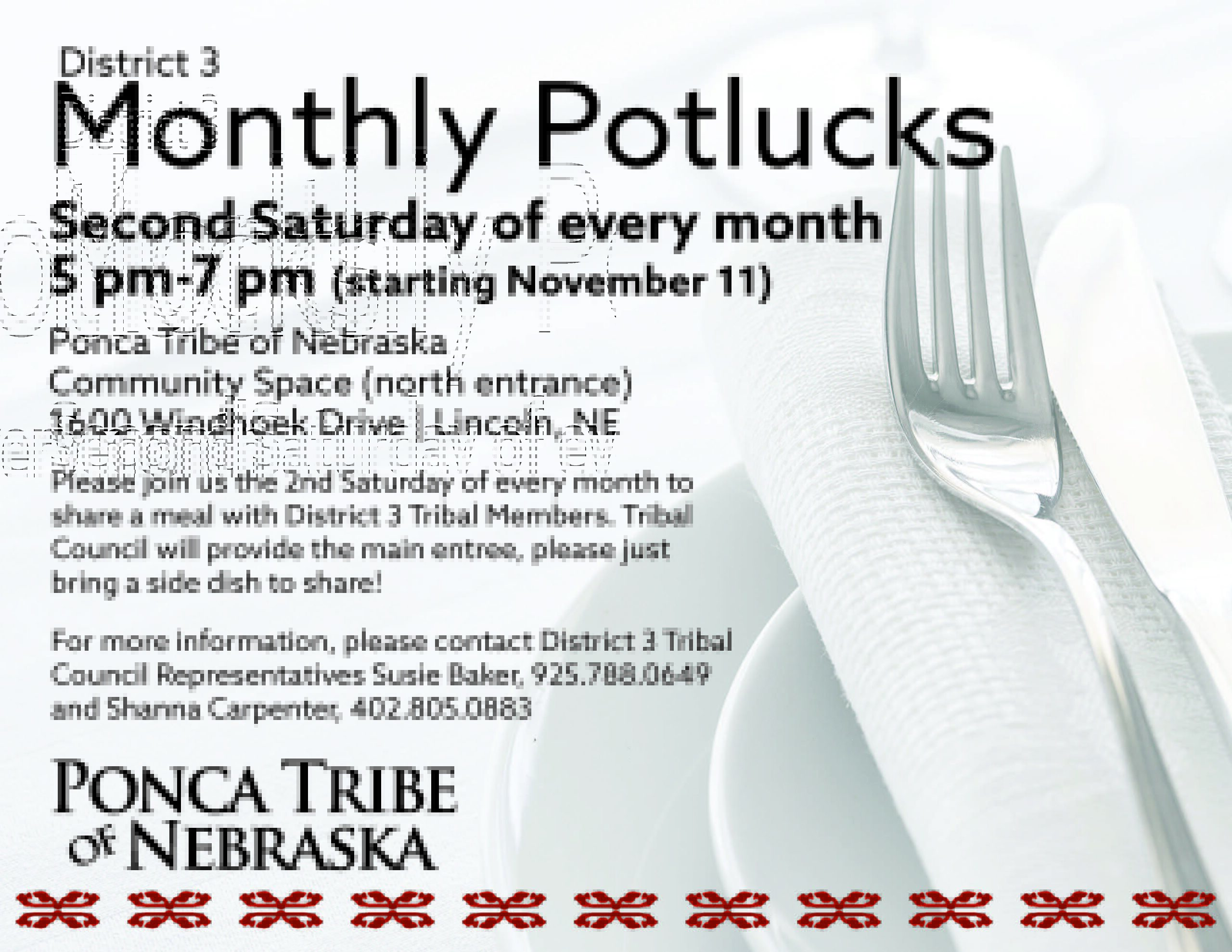 District 3 Monthly Potlucks