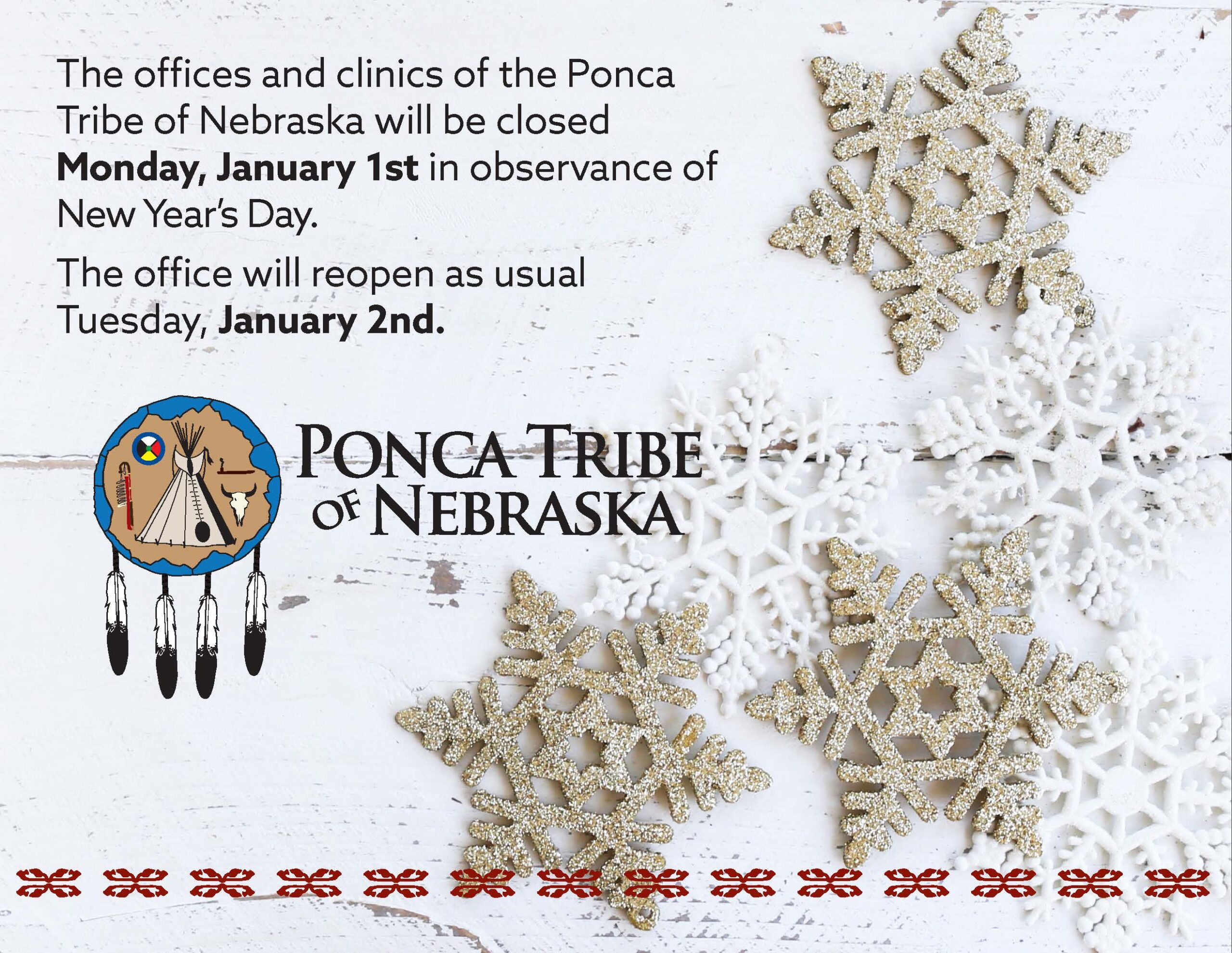 PTN Offices Closed for New Year’s Day