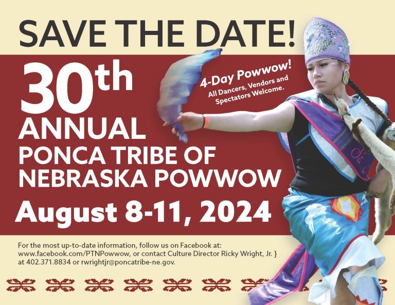 Save the Date for the 30th Annual Ponca Tribe of Nebraska Powwow!
