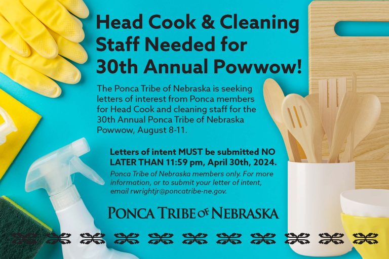 Head Cook & Cleaning Staff Needed for 30th Annual Powwow!