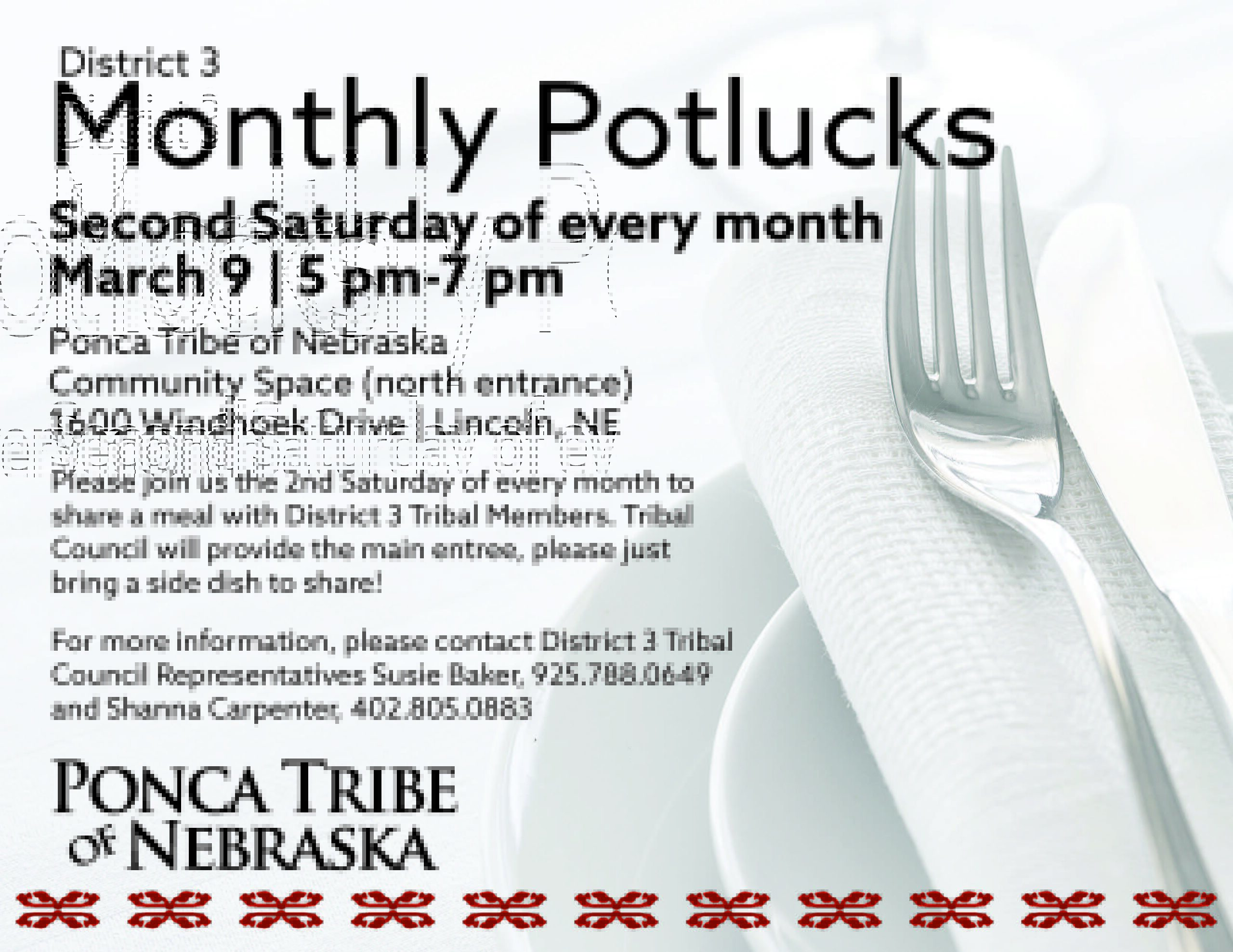 District 3 Monthly Potlucks – March