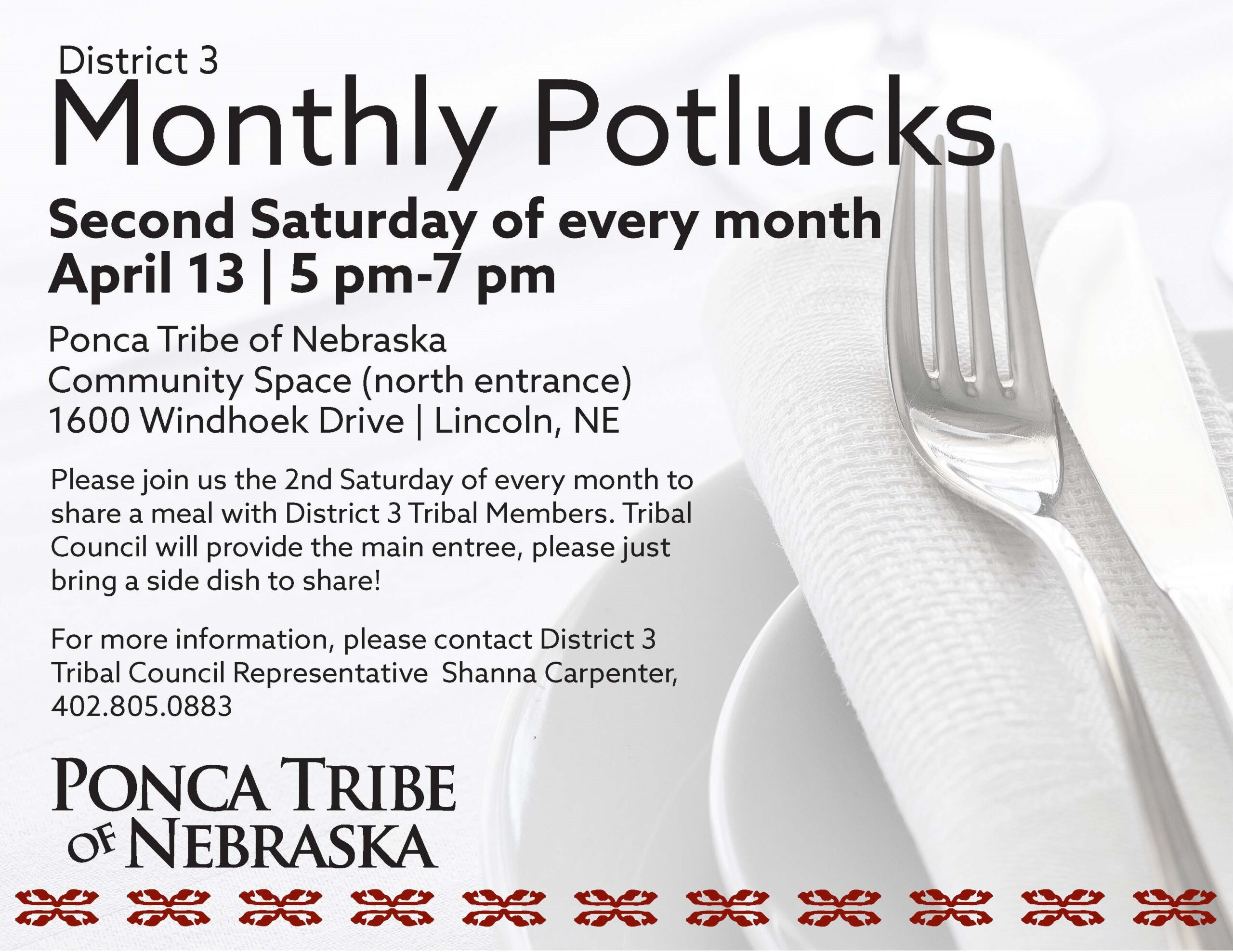 District 3 Monthly Potlucks – April