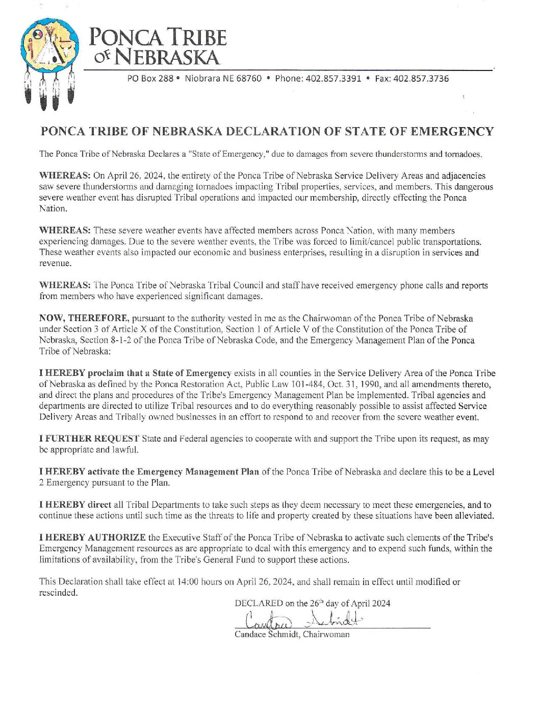 You are currently viewing Ponca Tribe of Nebraska Declares State of Emergency