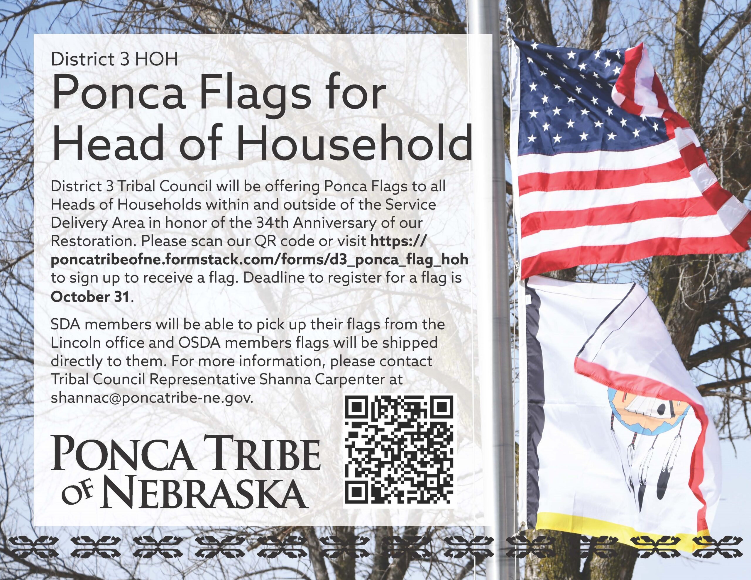 Ponca Flags for District 3 Heads of Household