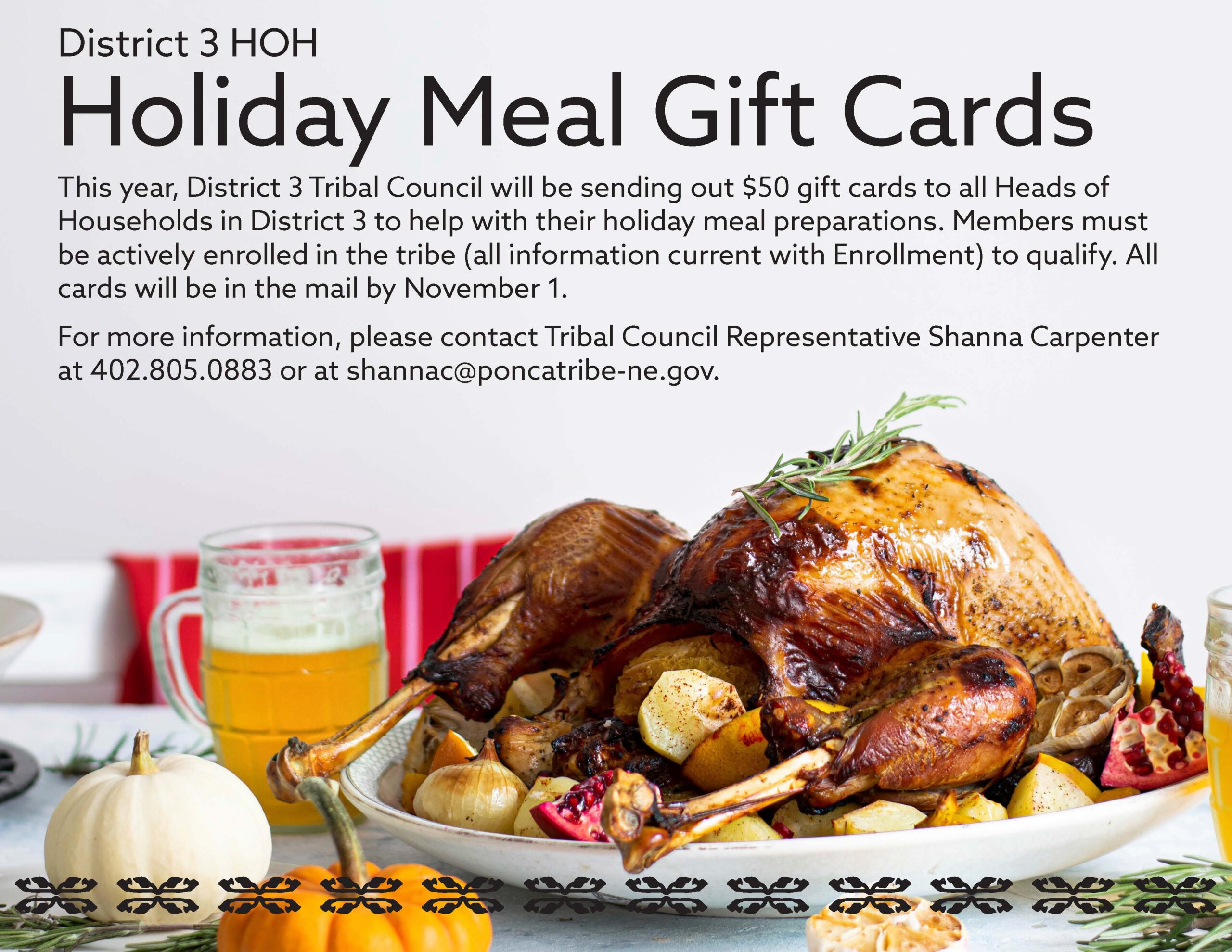 District 3 HoH Holiday Meal Gift Cards