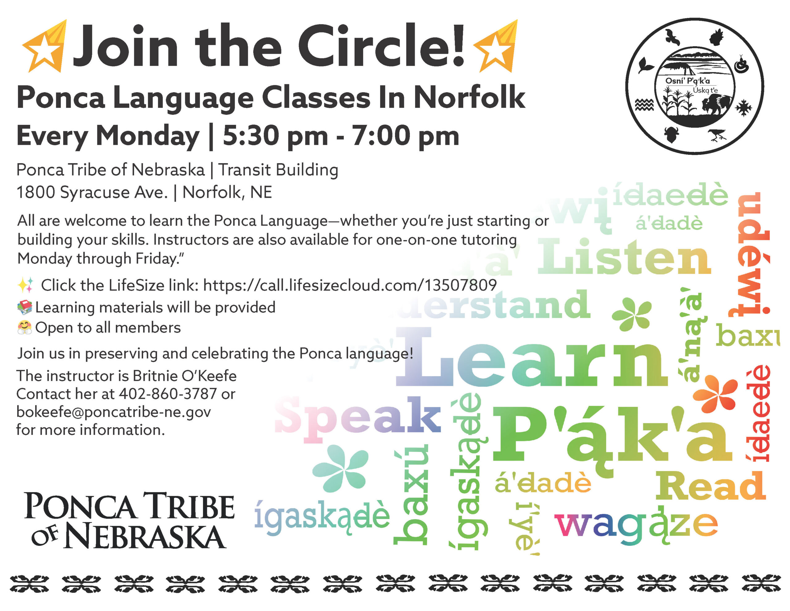 Ponca Language Class