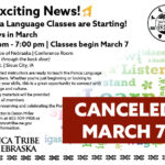 March 7th Ponca Language Class in Sioux City Canceled