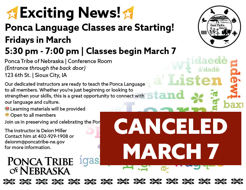 You are currently viewing March 7th Ponca Language Class in Sioux City Canceled