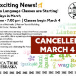 March 4th Ponca Language Class in Ralston Cancelled