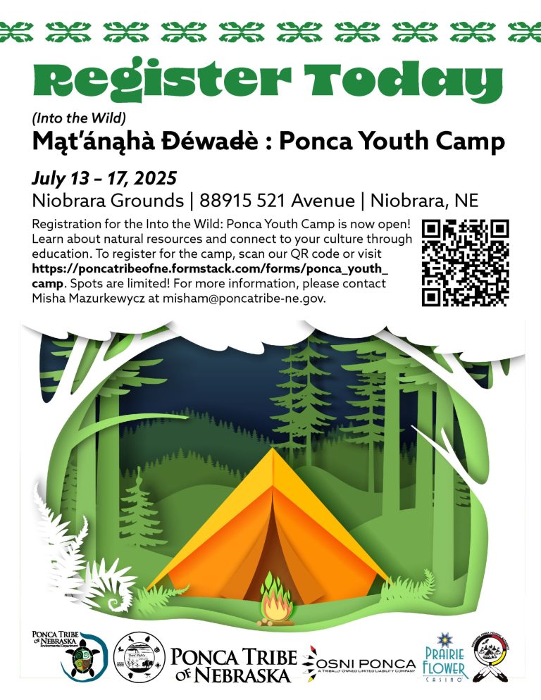 Registration for the Into the Wild: Ponca Youth Camp is now open!