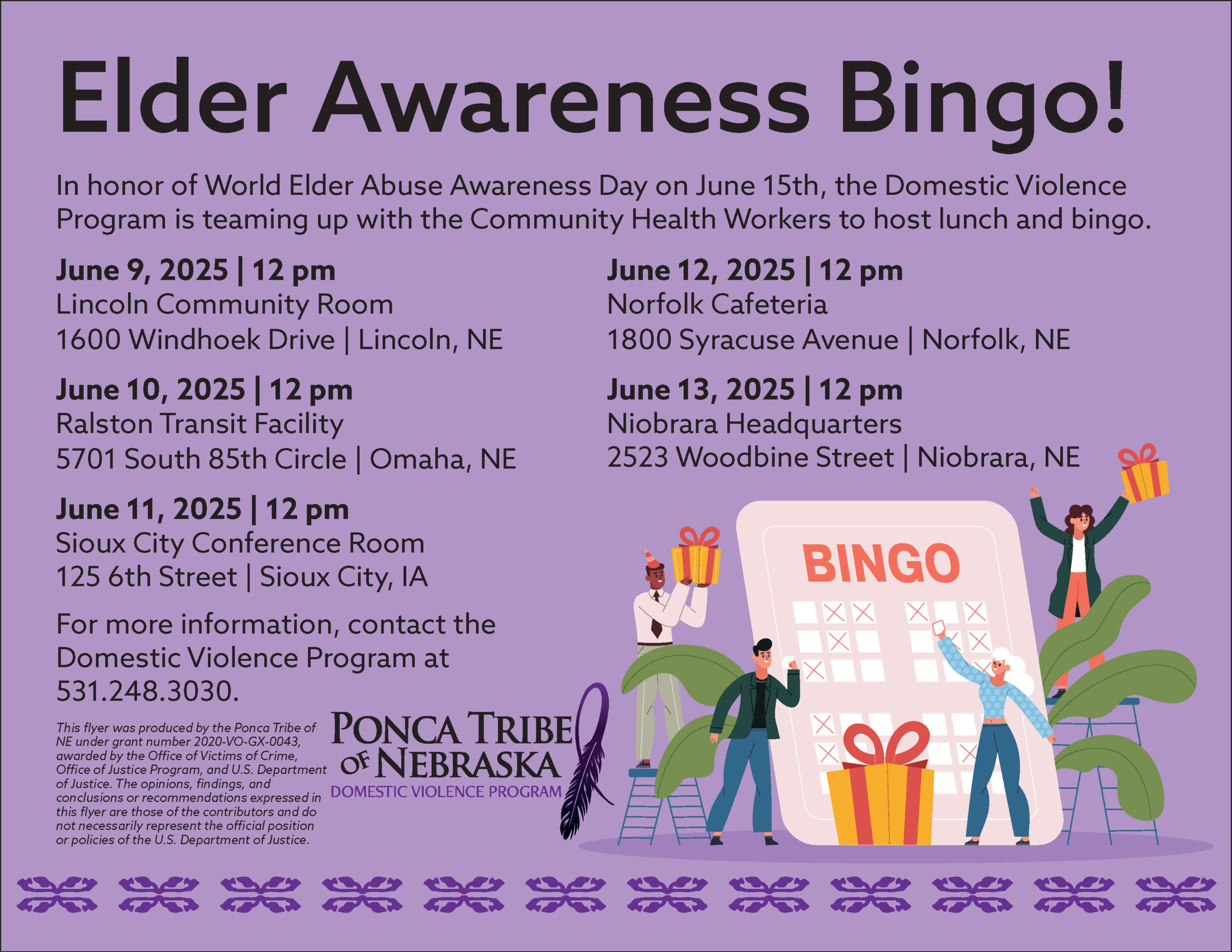 Elder Awareness Bingo! – Sioux City