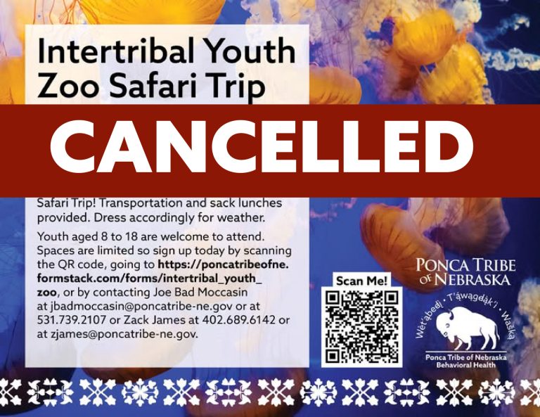 Intertribal Youth Zoo Safari Trip on Wednesday, June 25th has been cancelled