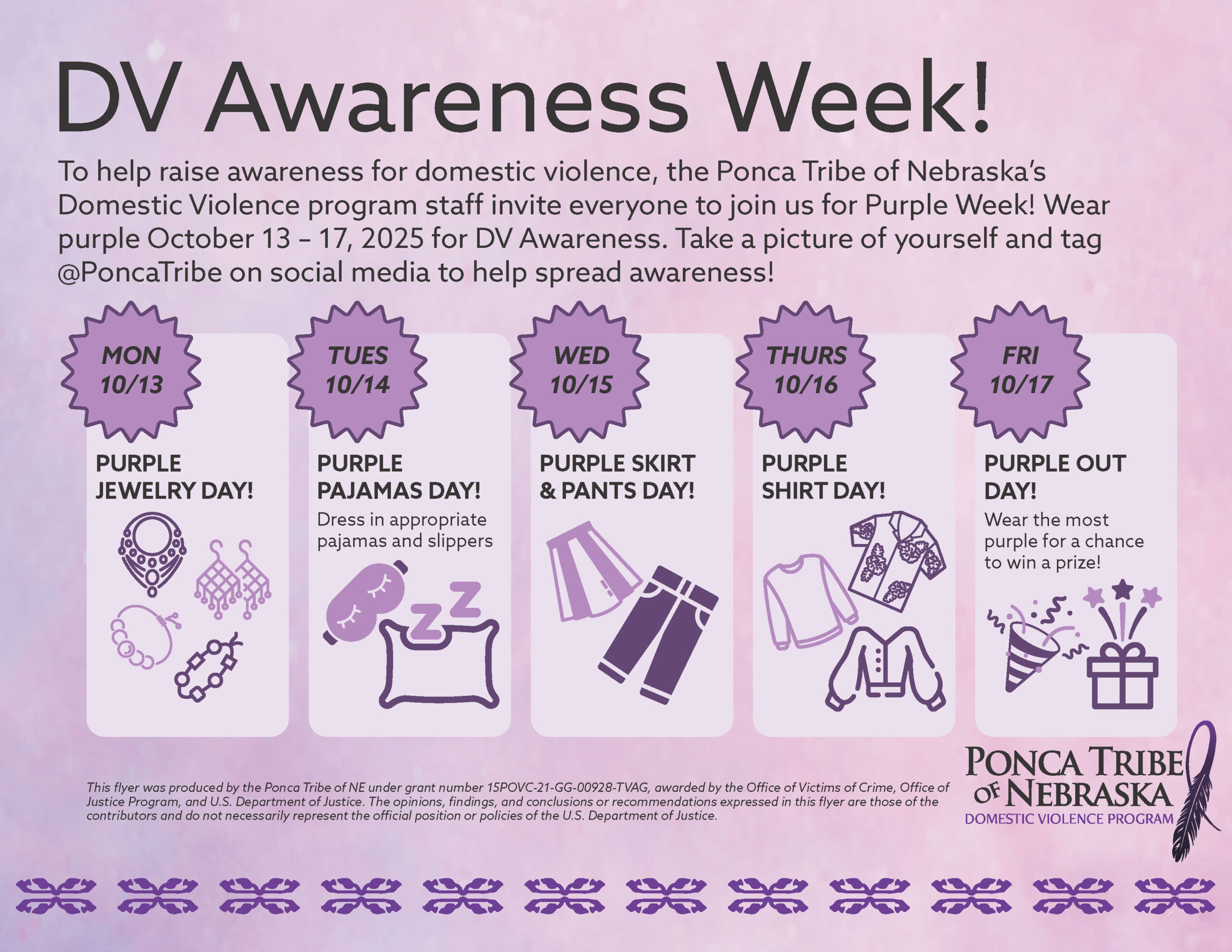 DV Awareness Week! PURPLE JEWELRY DAY!