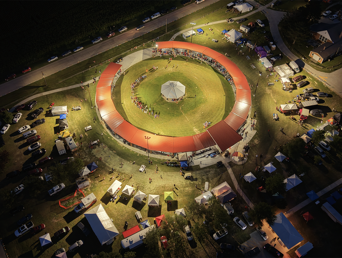 Aerial view of the Powwow Arena